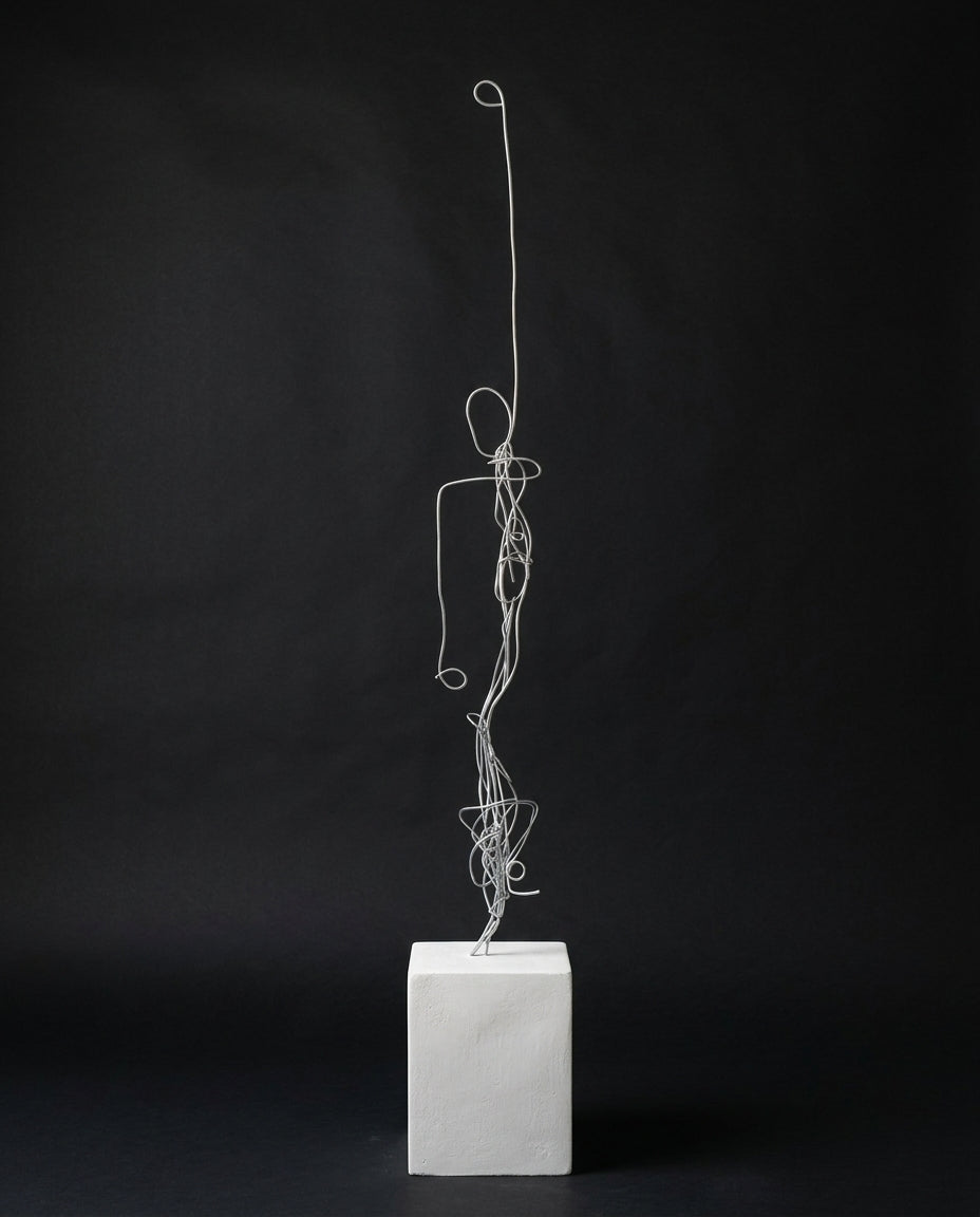 Efflorescence, a one-of-a-kind contemporary sculpture in galvanized steel with a concrete-filled base, created by artist Sébastien Di Nicolantonio for DI NICOLANTONIO PARIS.