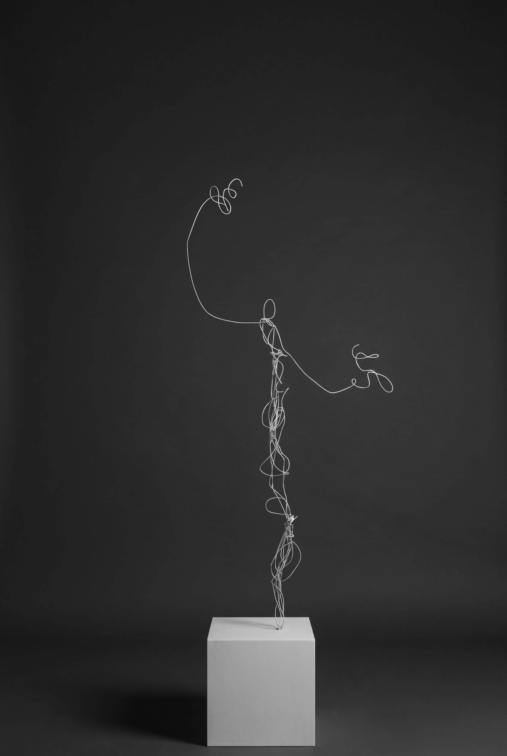 Equilibre, a one-of-a-kind contemporary sculpture in galvanized steel with a concrete-filled base, created by artist Sébastien Di Nicolantonio for DI NICOLANTONIO PARIS.