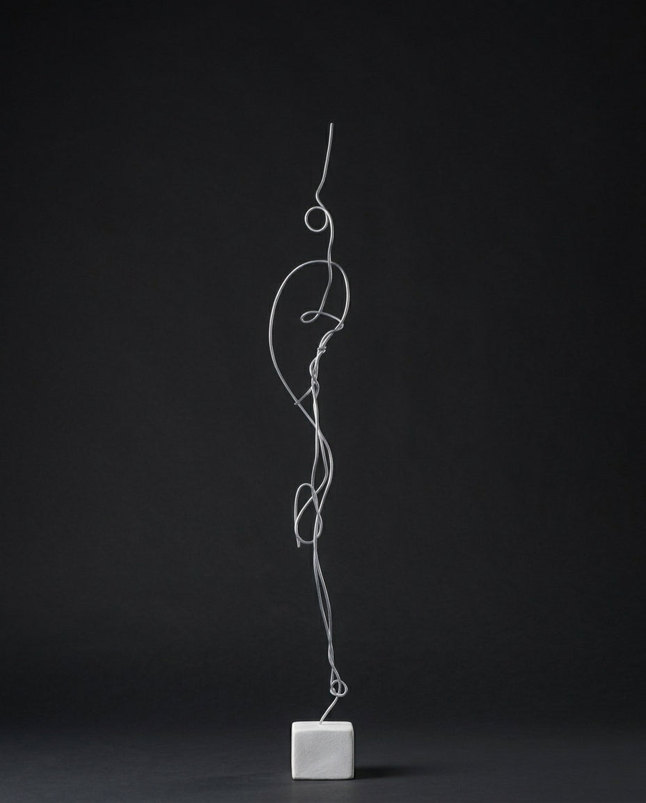 Presence, a one-of-a-kind contemporary sculpture in galvanized steel, created by artist Sébastien Di Nicolantonio for DI NICOLANTONIO PARIS.